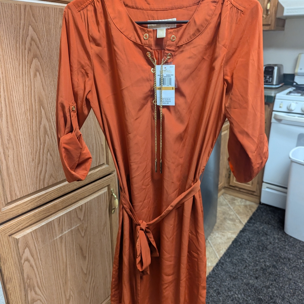 Michael Kors Rust Long Sleeve Dress